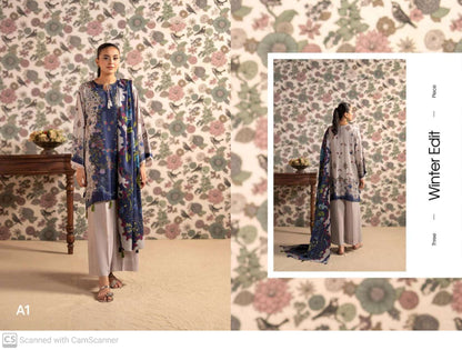 THREE-PIECE FRONT DIGITAL PRINTED LINEN