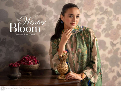 THREE-PIECE FRONT DIGITAL PRINTED LINEN