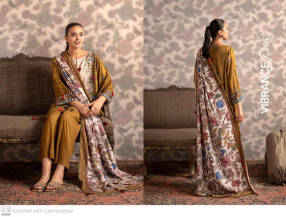 THREE-PIECE FRONT DIGITAL PRINTED LINEN