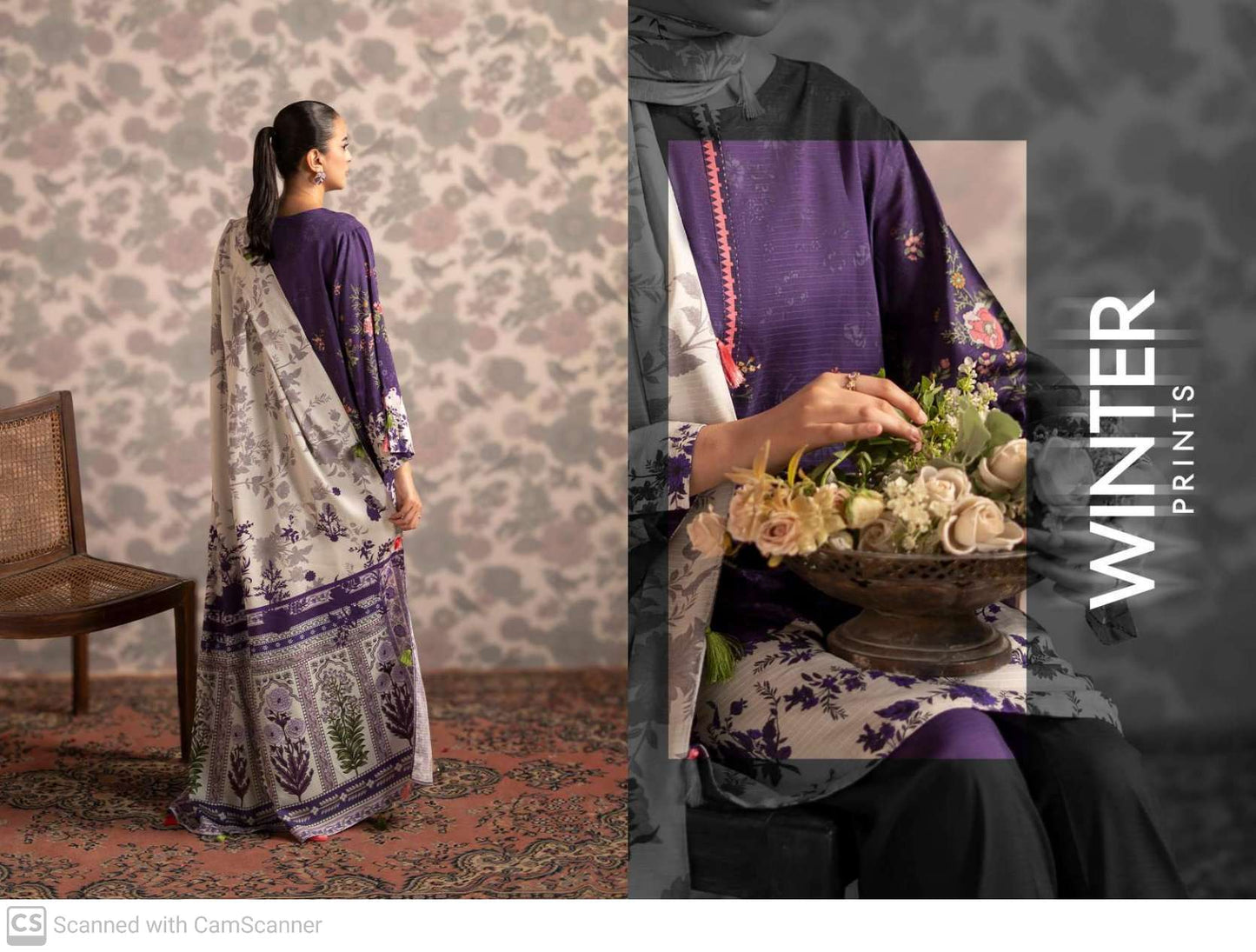 THREE-PIECE FRONT DIGITAL PRINTED LINEN