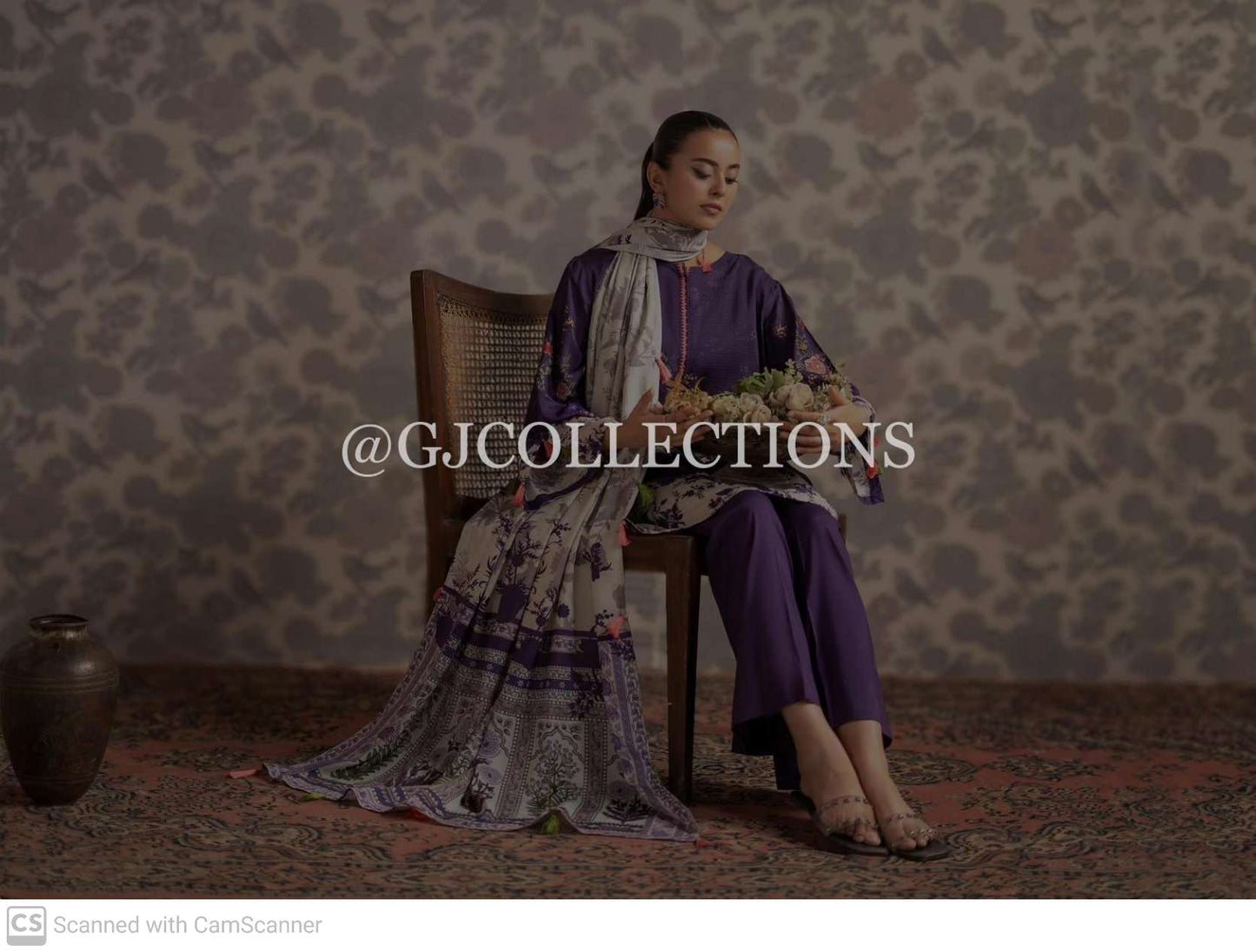 THREE-PIECE FRONT DIGITAL PRINTED LINEN