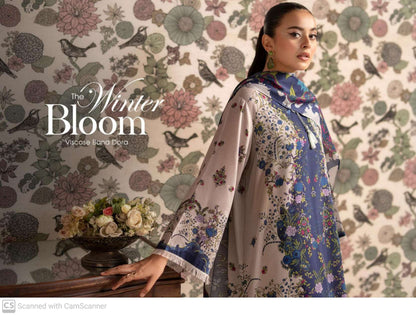 THREE-PIECE FRONT DIGITAL PRINTED LINEN