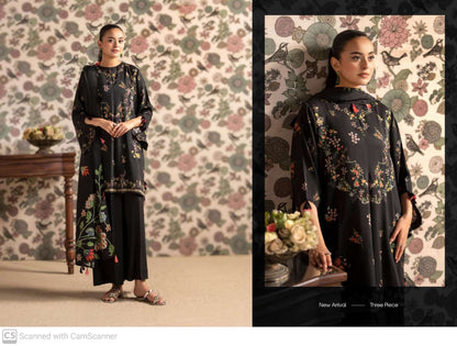 THREE-PIECE FRONT DIGITAL PRINTED LINEN