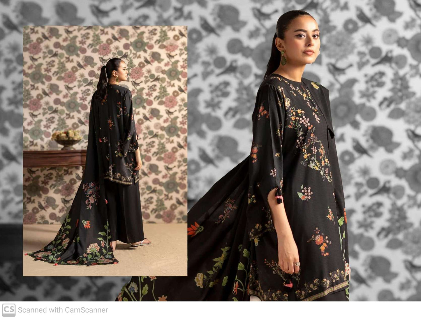 THREE-PIECE FRONT DIGITAL PRINTED LINEN